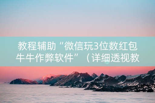 教程辅助“微信玩3位数红包牛牛作弊软件”（详细透视教程）-哔哩哔哩