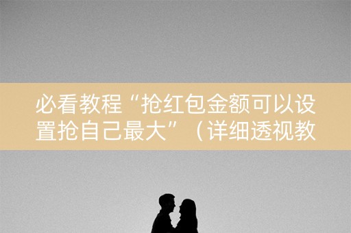 必看教程“抢红包金额可以设置抢自己最大”（详细透视教程）-哔哩哔哩
