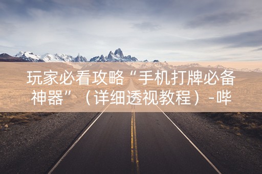 玩家必看攻略“手机打牌必备神器”（详细透视教程）-哔哩哔哩