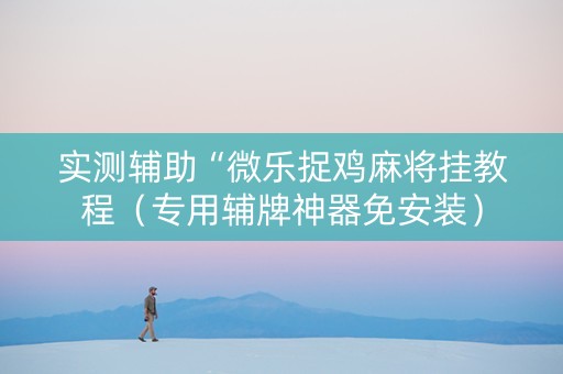 实测辅助“微乐捉鸡麻将挂教程（专用辅牌神器免安装）