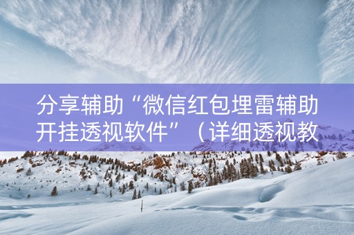 分享辅助“微信红包埋雷辅助开挂透视软件”（详细透视教程）-哔哩哔哩
