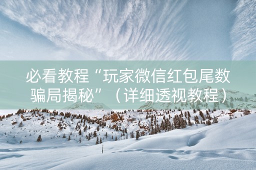 必看教程“玩家微信红包尾数骗局揭秘”（详细透视教程）-哔哩哔哩