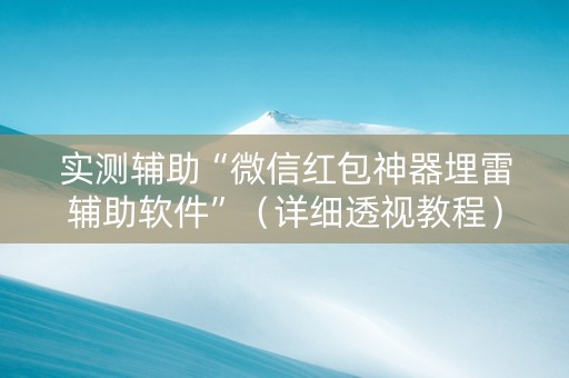 实测辅助“微信红包神器埋雷辅助软件”（详细透视教程）-哔哩哔哩