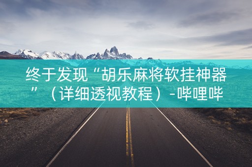 终于发现“胡乐麻将软挂神器”（详细透视教程）-哔哩哔哩
