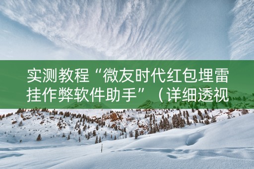 实测教程“微友时代红包埋雷挂作弊软件助手”（详细透视教程）-哔哩哔哩