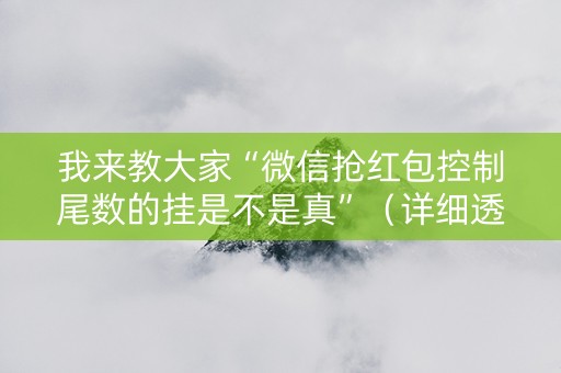 我来教大家“微信抢红包控制尾数的挂是不是真”（详细透视教程）-哔哩哔哩
