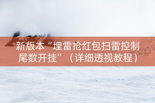 新版本“埋雷抢红包扫雷控制尾数开挂”（详细透视教程）-哔哩哔哩
