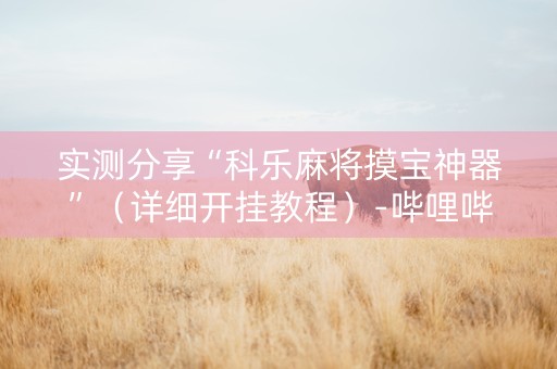 实测分享“科乐麻将摸宝神器”（详细开挂教程）-哔哩哔哩