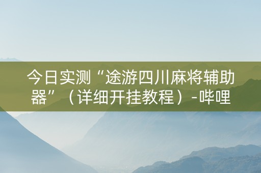 今日实测“途游四川麻将辅助器”（详细开挂教程）-哔哩哔哩