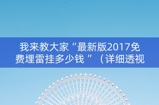 我来教大家“最新版2017免费埋雷挂多少钱 ”（详细透视教程）-哔哩哔哩