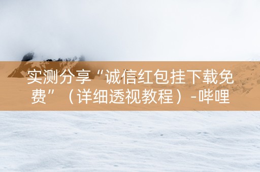 实测分享“诚信红包挂下载免费”（详细透视教程）-哔哩哔哩
