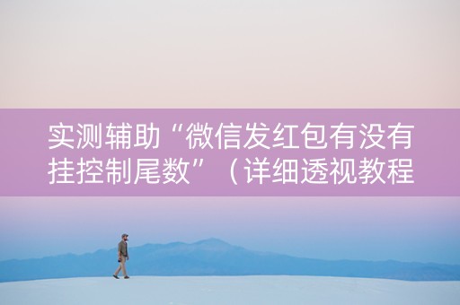 实测辅助“微信发红包有没有挂控制尾数”（详细透视教程）-哔哩哔哩