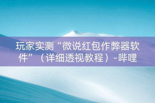 玩家实测“微说红包作弊器软件”（详细透视教程）-哔哩哔哩
