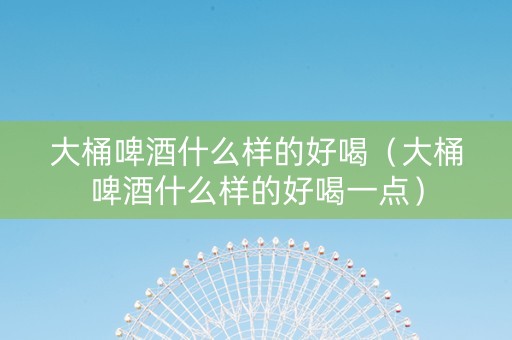 大桶啤酒什么样的好喝（大桶啤酒什么样的好喝一点）