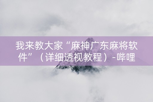 我来教大家“麻神广东麻将软件”（详细透视教程）-哔哩哔哩