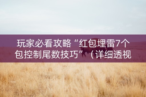 玩家必看攻略“红包埋雷7个包控制尾数技巧”（详细透视教程）-哔哩哔哩