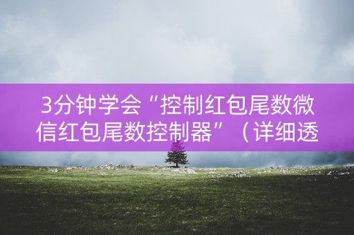 3分钟学会“控制红包尾数微信红包尾数控制器”（详细透视教程）-哔哩哔哩
