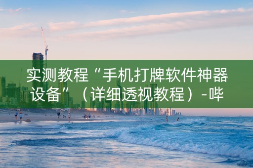 实测教程“手机打牌软件神器设备”（详细透视教程）-哔哩哔哩