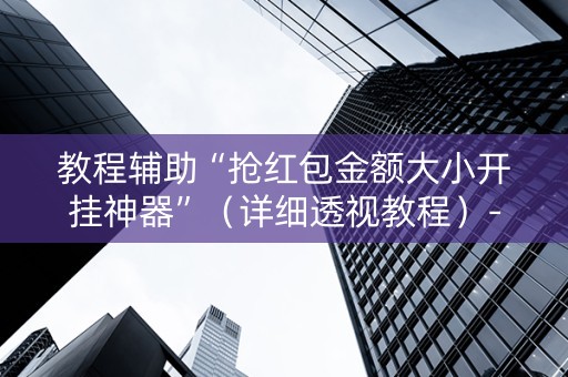 教程辅助“抢红包金额大小开挂神器”（详细透视教程）-哔哩哔哩