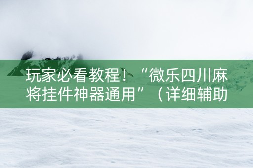玩家必看教程！“微乐四川麻将挂件神器通用”（详细辅助教程）-哔哩哔哩