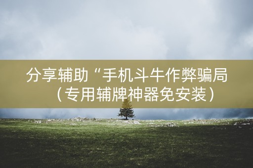 分享辅助“手机斗牛作弊骗局（专用辅牌神器免安装）