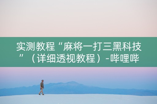 实测教程“麻将一打三黑科技”（详细透视教程）-哔哩哔哩