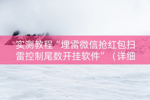 实测教程“埋雷微信抢红包扫雷控制尾数开挂软件”（详细透视教程）-哔哩哔哩