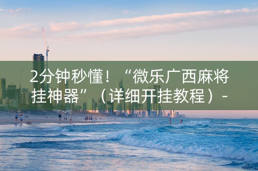 2分钟秒懂！“微乐广西麻将挂神器”（详细开挂教程）-哔哩哔哩
