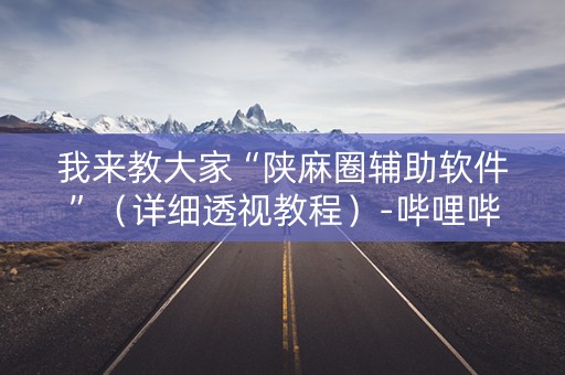 我来教大家“陕麻圈辅助软件”（详细透视教程）-哔哩哔哩