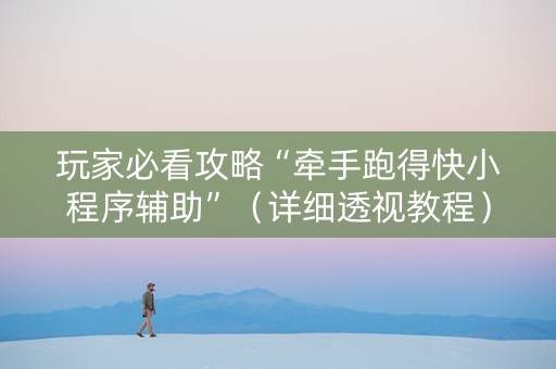 玩家必看攻略“牵手跑得快小程序辅助”（详细透视教程）-哔哩哔哩