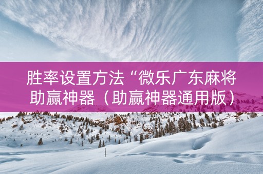 胜率设置方法“微乐广东麻将助赢神器（助赢神器通用版）