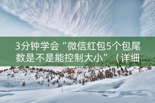 3分钟学会“微信红包5个包尾数是不是能控制大小”（详细透视教程）-哔哩哔哩