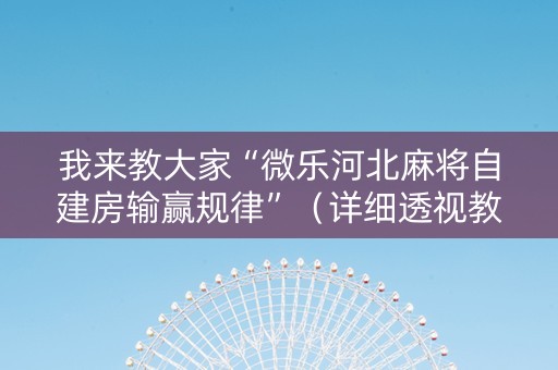我来教大家“微乐河北麻将自建房输赢规律”（详细透视教程）-哔哩哔哩