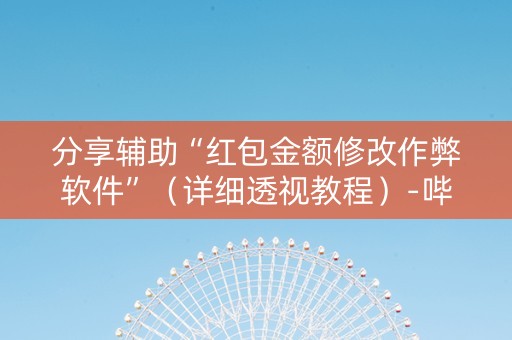 分享辅助“红包金额修改作弊软件”（详细透视教程）-哔哩哔哩
