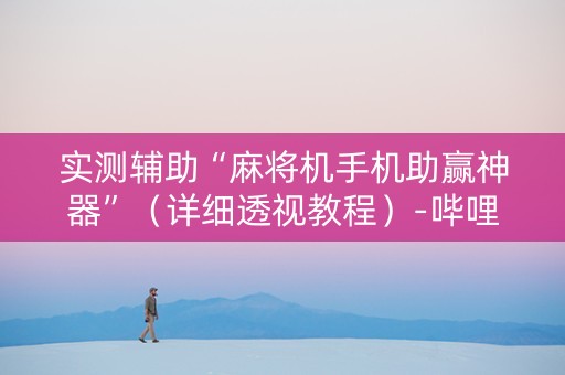 实测辅助“麻将机手机助赢神器”（详细透视教程）-哔哩哔哩