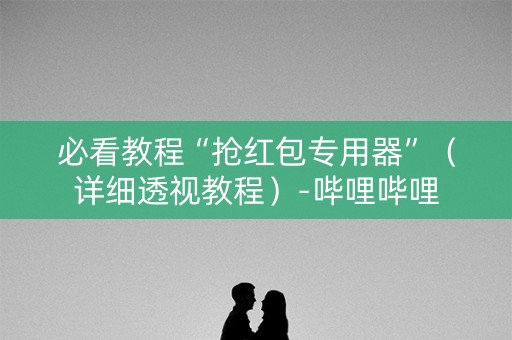 必看教程“抢红包专用器”（详细透视教程）-哔哩哔哩