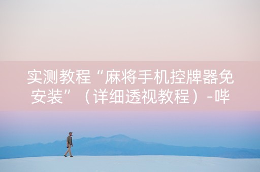 实测教程“麻将手机控牌器免安装”（详细透视教程）-哔哩哔哩