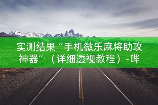 实测结果“手机微乐麻将助攻神器”（详细透视教程）-哔哩哔哩