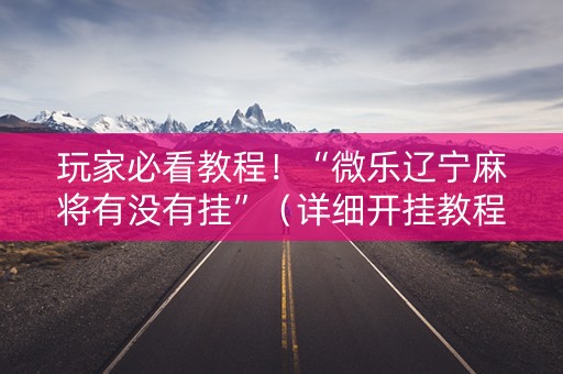 玩家必看教程！“微乐辽宁麻将有没有挂”（详细开挂教程）-哔哩哔哩