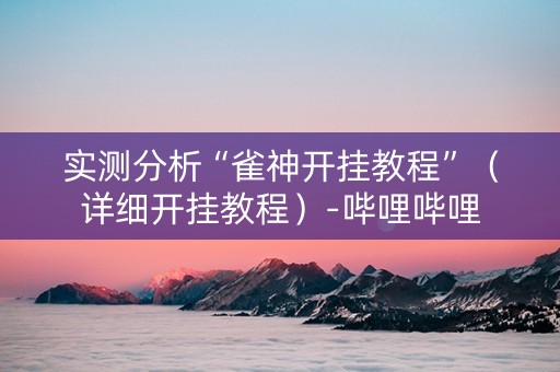 实测分析“雀神开挂教程”（详细开挂教程）-哔哩哔哩