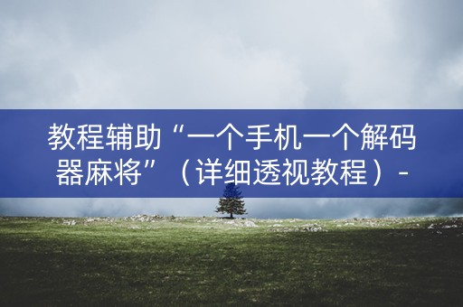 教程辅助“一个手机一个解码器麻将”（详细透视教程）-哔哩哔哩