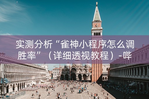 实测分析“雀神小程序怎么调胜率”（详细透视教程）-哔哩哔哩
