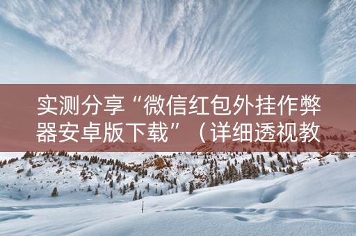 实测分享“微信红包外挂作弊器安卓版下载”（详细透视教程）-哔哩哔哩
