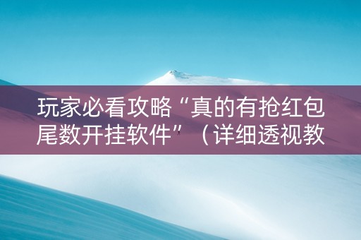 玩家必看攻略“真的有抢红包尾数开挂软件”（详细透视教程）-哔哩哔哩