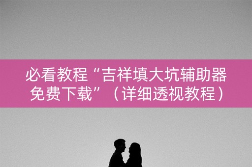 必看教程“吉祥填大坑辅助器免费下载”（详细透视教程）-哔哩哔哩