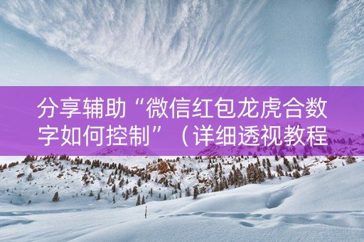 分享辅助“微信红包龙虎合数字如何控制”（详细透视教程）-哔哩哔哩
