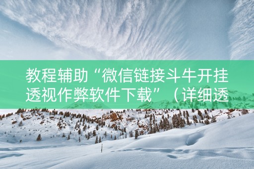 教程辅助“微信链接斗牛开挂透视作弊软件下载”（详细透视教程）-哔哩哔哩