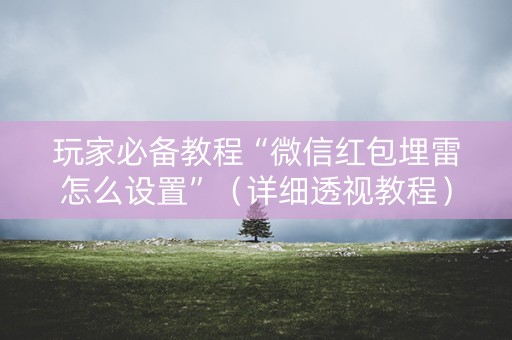 玩家必备教程“微信红包埋雷怎么设置”（详细透视教程）-哔哩哔哩