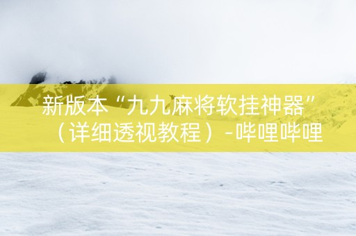 新版本“九九麻将软挂神器”（详细透视教程）-哔哩哔哩