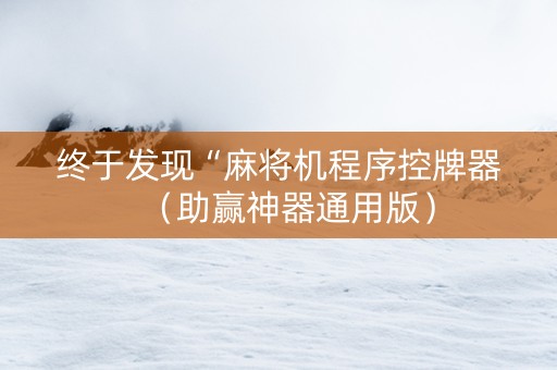 终于发现“麻将机程序控牌器（助赢神器通用版）